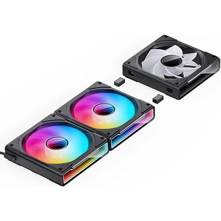 Jonsbo ZK-120BR 3in1 Reverse-Lüfter, RGB - schwarz, Gehäuselüfter mit drei 120-mm-PWM-Lüftern und adressierbarer RGB-Beleuchtung. – Bild 2