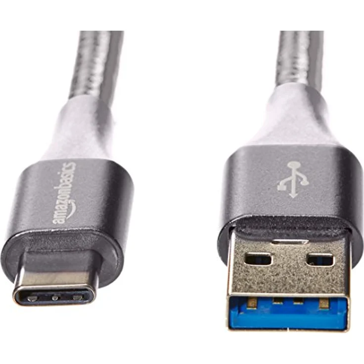 AmazonBasics - Verbindungskabel, USB Typ C auf USB Typ A, USB-3.1-Standard der 2, doppelt geflochtenes Nylon, 0,9 m, Dunkelgrau – Bild 3