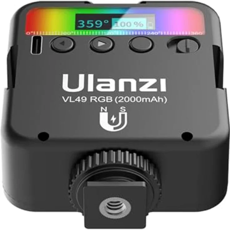 ULANZI VL49 RGB Mini Vlogger Magnetisches LED-Licht mit Farbwechsel und dimmbarem Licht – Bild 3