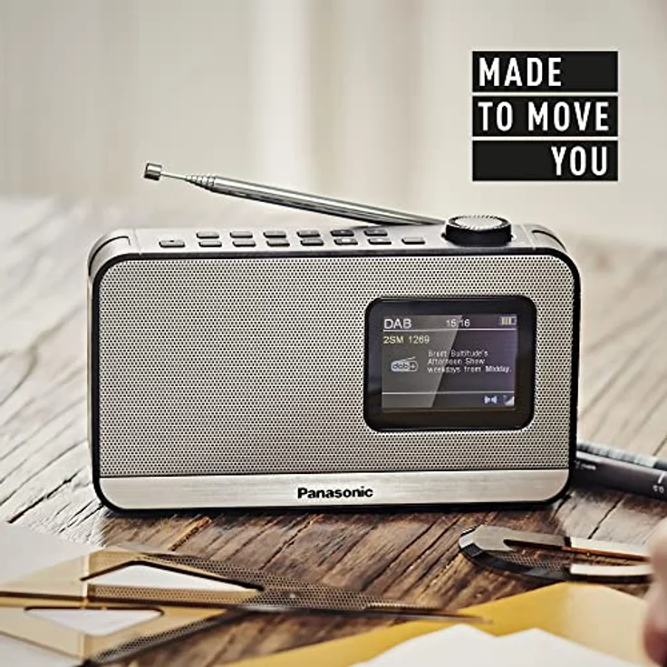 Panasonic RF-D15EG-K Tragbares DAB+/FM Digitalradio mit Bluetooth, 2,4 Zoll TFT LCD-Display, 3W 5cm Lautsprecher, Schlaf-, Wecker- und Uhrfunktion, Schwarz. – Bild 2
