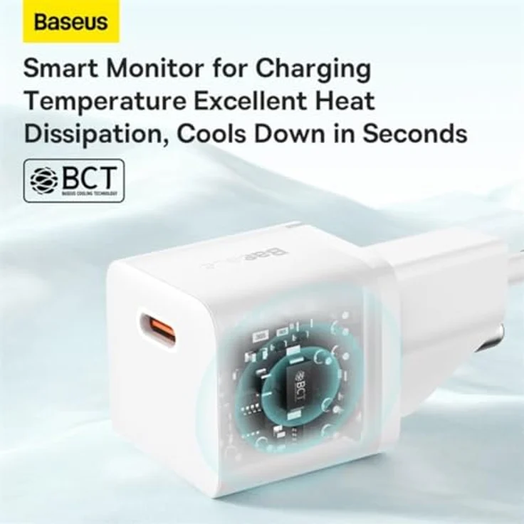 Baseus Gan5 Fast Charger(Mini) 1C 20W Smartphone, Universal White Fast Charger – Bild 6