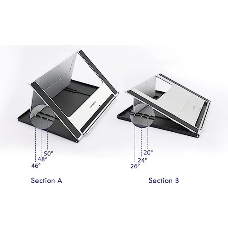 HUION Tragbarer Schreibtischständer Faltbarer Ständer, verstellbarer Multi-Winkel-Desktop-Halter für Grafiktabletts bis 18 Zoll, ideal für Kamvas 16 und Kamvas Pro 16 – Bild 2