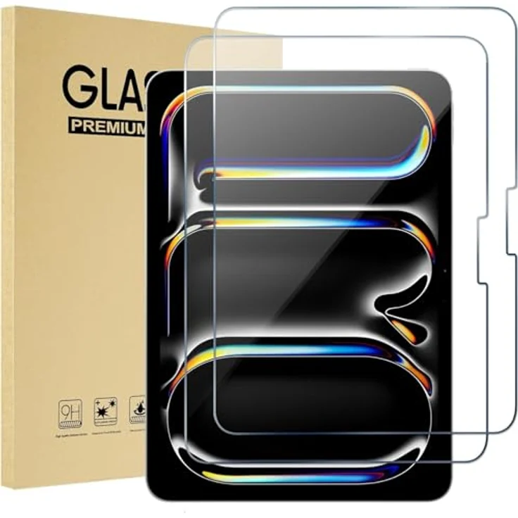 ProCase 2 Stück Panzer Schutz Glas für 13" iPad Air (M3/M2) 2025/2024 & 13" iPad Pro (M5/M4) 2025/2024, 9H Displayschutzfolie, kratzfest und stoßfest, ultradünn – Bild 1