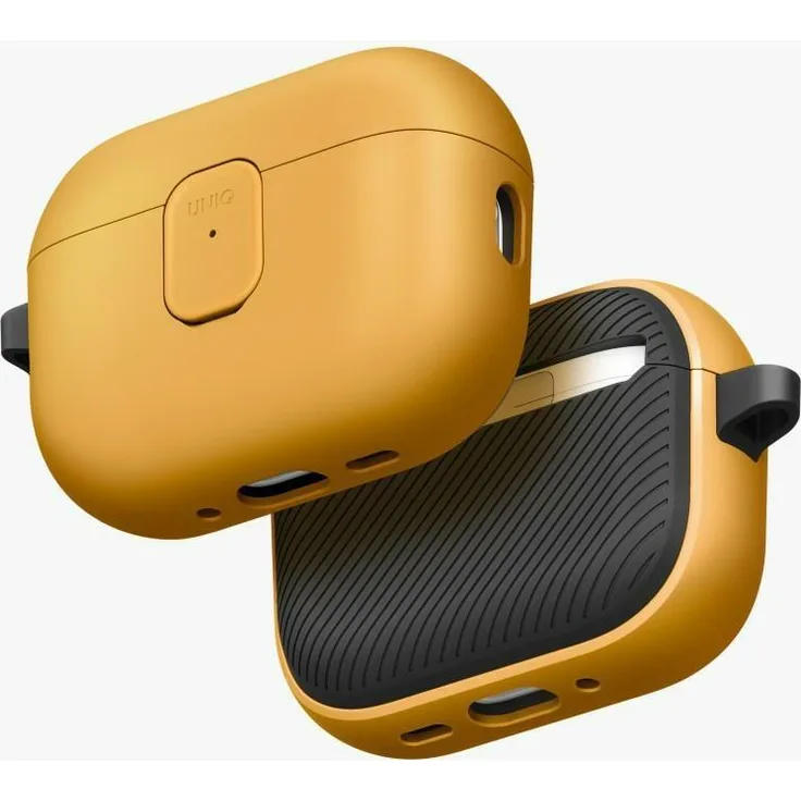 Uniq Case Clyde für AirPods Pro 3. Gen, Kopfhörer Hülle und Schutzhülle, gelb-grau