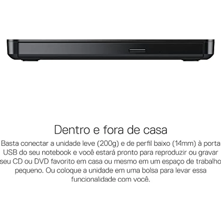 Dell Slim DW316 - Laufwerk - DVD+-RW (+-R DL) DVD-RAM - 8x8x5x - USB2.0 - extern - für Inspiron 14 54XX, 15 55XX, 17 5758, OptiPlex 3020, 9020, Vostro 15 3558, XPS 13 (784-BBBI) – Bild 3