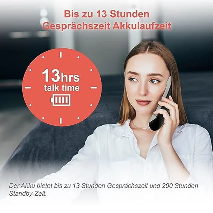 VTech LS1350 Retro-Design Telefon Schnurlos DECT Schnurlostelefon mit digitalem Anrufbeantworter, Anrufsperre, Freisprecheinrichtung und Wahlwiederholung, hintergrundbeleuchtetem Display und Tastatur – Bild 4