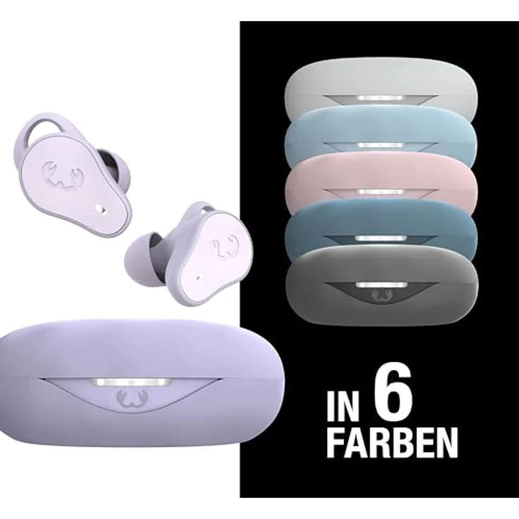 Fresh 'n Rebel Twins Move, kabellose In-Ear Bluetooth Sport Kopfhörer, Spritzwassergeschützt, Dual Master, Mit Mikrofon und klickbarer Taste und Lautstärkeregler, 30 Stunden Spielzeit (Dreamy Lilac) – Bild 5