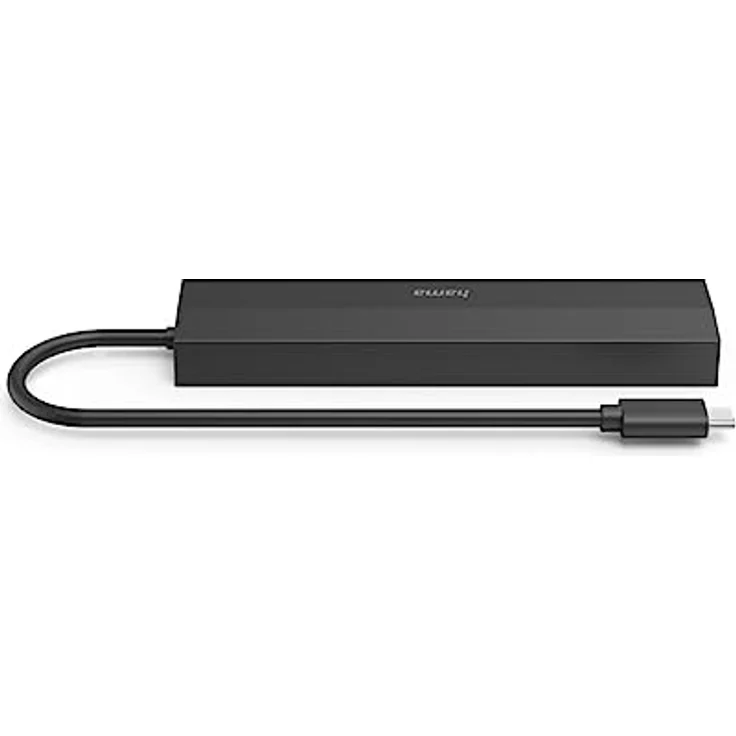 Hama USB-Hub 6 Ports (3x USB-A, USB-C, HDMI, LAN/Ethernet, für Maus, Tastatur, Monitor, Netzwerk etc., bis zu 5 Gbit/s, Ultra HD, 4K, Thunderbold, Power Delivery), Klein – Bild 3