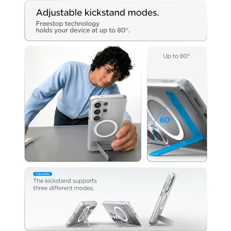 Spigen Ultra Hybrid S MagFit Hülle für Samsung Galaxy S26 Ultra - Clear White, mit MagSafe-Kompatibilität und eingebautem Kickstand – Bild 4