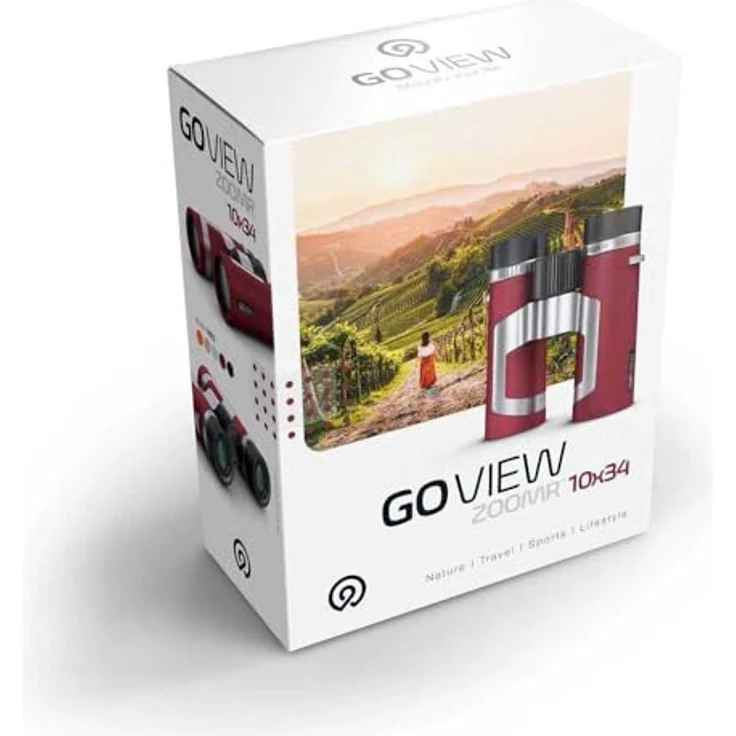 GoView ZOOMR 10x34 kompaktes, portables Fernglas (10-Fach Zoom, Magnesiumgehäuse, inkl. Smartphone-Adapter & Zubehör) Ruby Rot – Bild 5
