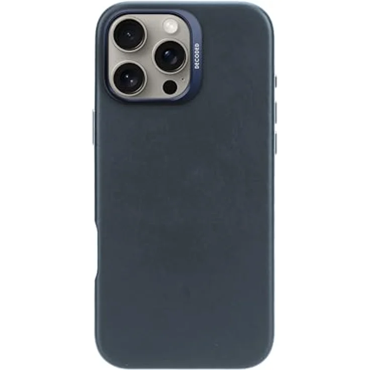 Decoded Lederhülle für iPhone 16 Pro Max, Echt ECCO Leder Hülle, MagSafe-kompatibel, Stoßfest, Navy Blau – Bild 1