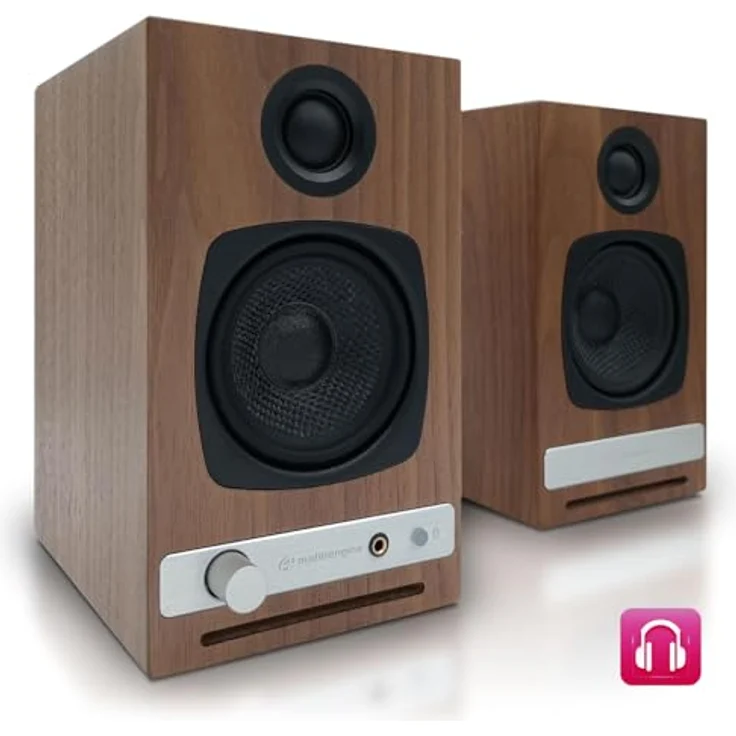 Audioengine HD3-WAL Powered Wireless Tischlautsprecher walnuss Regallautsprecher - 15 Watt - Walnuss – Bild 2