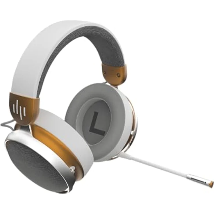 Dark Project Dpp Sono Wless White, Over-Ear-Kopfhörer mit Geräuschunterdrückung, 25 Stunden Akkulaufzeit, kabellos und kabelgebunden, Gold/Weiß – Bild 2