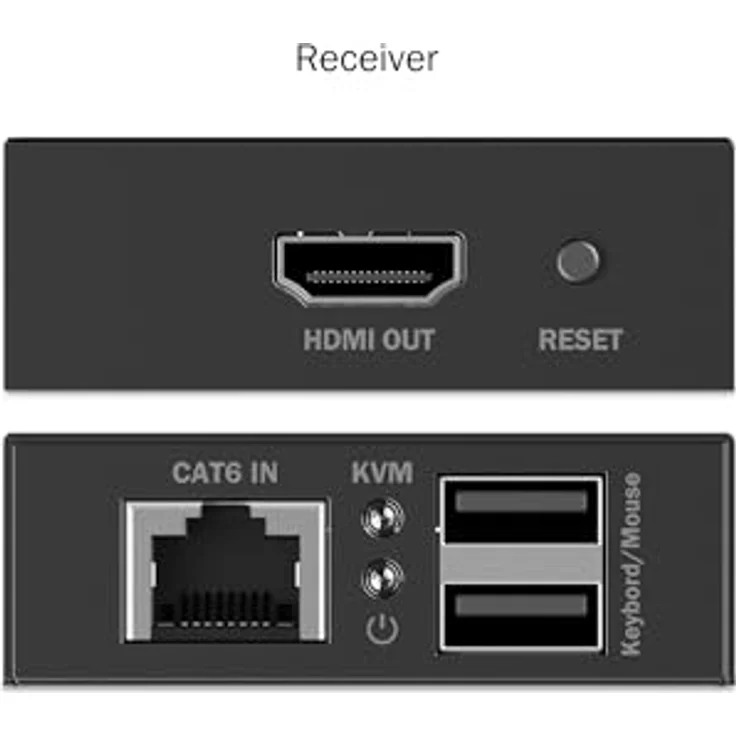 Digitus HDMI KVM Extender Set, 4K/30Hz, verlustfreie Signalübertragung bis 40m, Schwarz – Bild 7