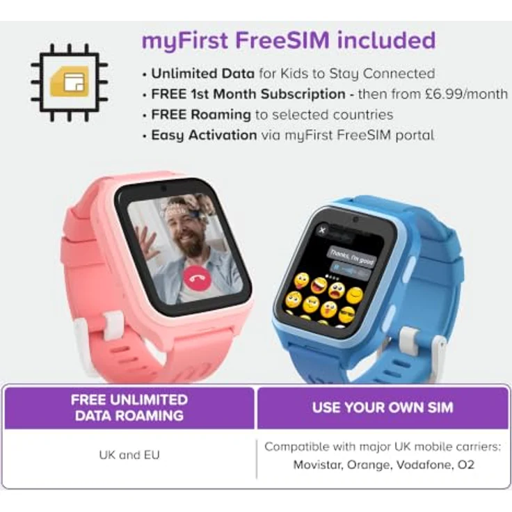 myFirst Fone M1, Smartwatch mit 1,6" AMOLED-Display, blau – Bild 2