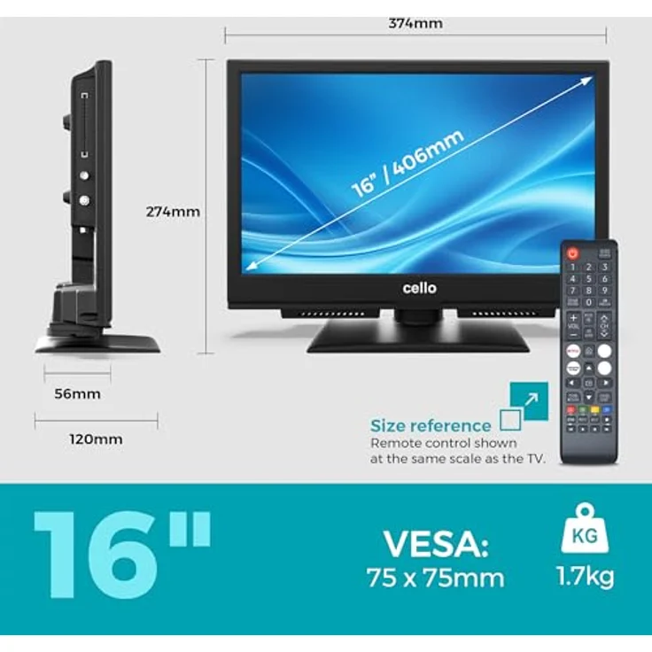 Cello 16″ Tizen OS Smart LED TV (CT626TZH), Full HD mit Triple Tuner, Pitch Perfect Sound, WLAN, Bluetooth und Tizen App Store – Bild 11