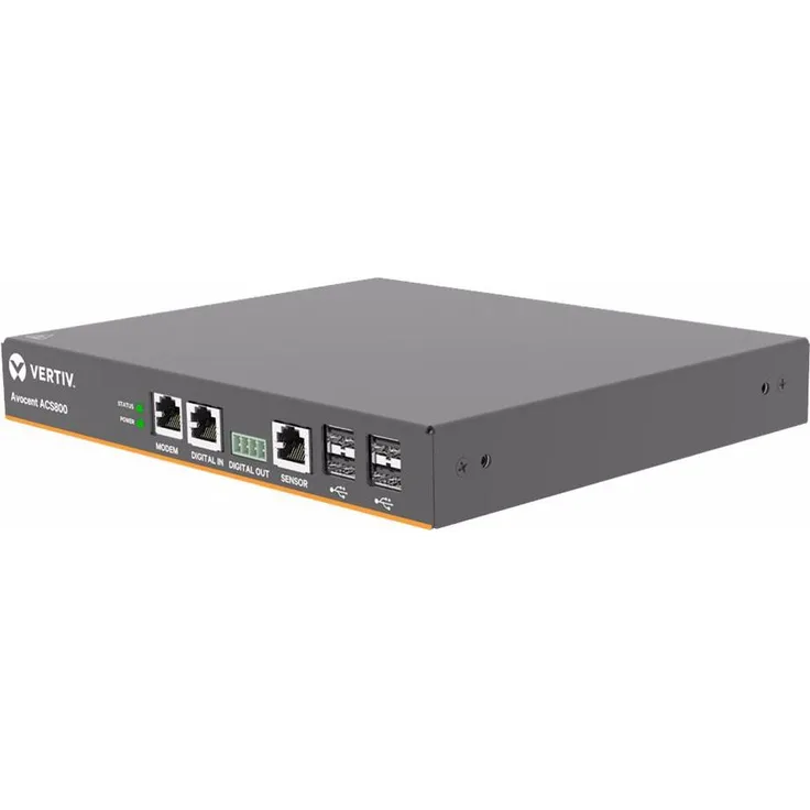 Vertiv 4-Port ACS800 Serial Console, KVM-Switch mit analogem Modem, externer Stromversorgung, Schwarz