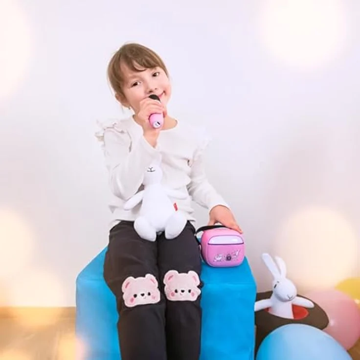 GoGen Bluetooth Lautsprecher, tragbarer Karaoke Lautsprecher mit 5 Stunden Akkulaufzeit, wasserdicht mit Stimmeffekten, 3,2 W Leistung – Bild 3