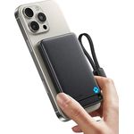 INIU Qi2-zertifizierte 10000mAh Magnetische Powerbank mit 45W Schnellladung, Ultradünn, USB-C in&out, tragbarer 15W Wireless Charger für iPhone 16/15/14 Pro Max MagSafe Case, inklusive Klappständer