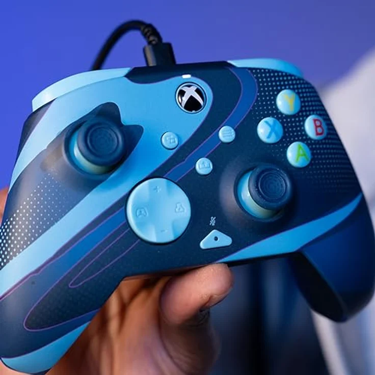 PDP LLC REMATCH GLOW Advanced Wired Controller, Blue Tide, mit programmierbaren Rücktasten und 8-Fuß-USB-C-Kabel für PC, Xbox One, Series S, X – Bild 9