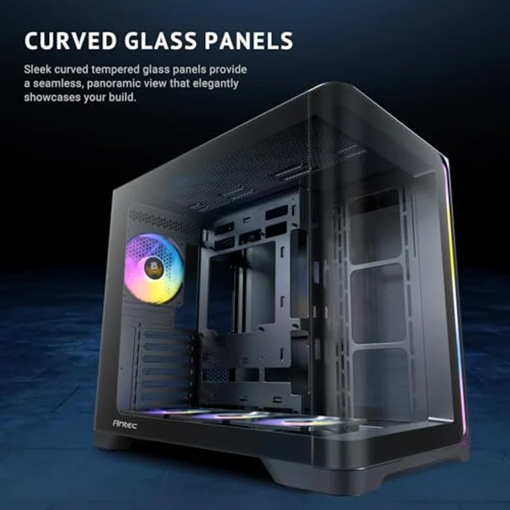 Antec Geh C5 Curve ARGB Midi Tower, PC Gehäuse in schwarz mit RGB-Beleuchtung – Bild 2