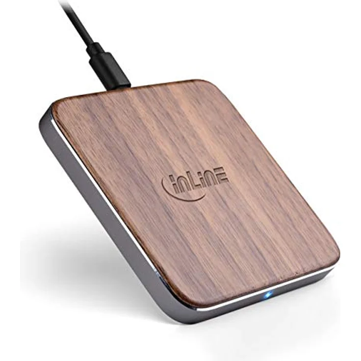 InLine 33393U Qi woodcharge, wireless fast charger, Smartphone kabellos laden, 5-7,5-10W – Bild 4