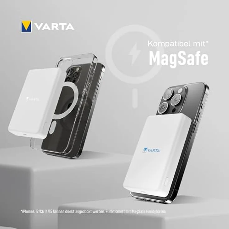 Varta Power Bank 5.000mAh, Mag Pro, magnetisch kabellos, 7,5W, USB Typ C, weiß – Bild 5