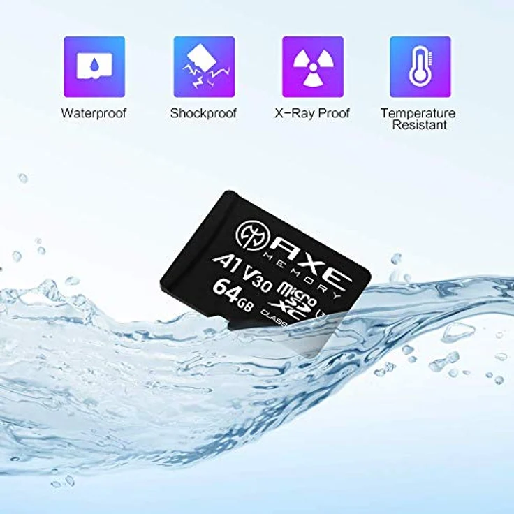 AXE AXP4K64 MicroSDXC Speicherkarte + SD Adapter mit A1 App Performance, V30 UHS-I U3 4K – Bild 3