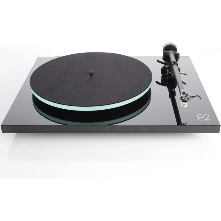 Rega Planar 2 Plattenspieler, Schwarz mit Rega Carbon Tonabnehmer, 24V Motor und Hochglanz-Acryllackierung