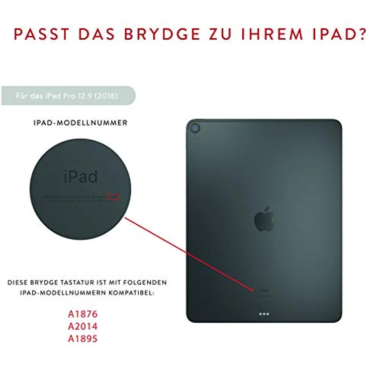BRYDGE 12.9 Pro, Hochwertige Bluetooth Tastatur aus Aluminium, deutsches Layout QWERTZ, für das iPad Pro 12.9 (2018 & 2020), inklusive magnetischem iPad Cover, space grau – Bild 8