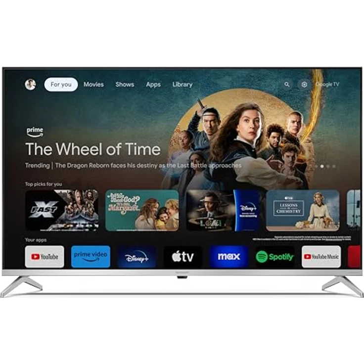 Sharp 43GP6265E, 43 Zoll QLED Fernseher mit 4K Ultra HD, Google TV, Dolby Vision & Atmos, HDMI 2.1, Chromecast, Harman/Kardon Sound, rahmenlos – Bild 2