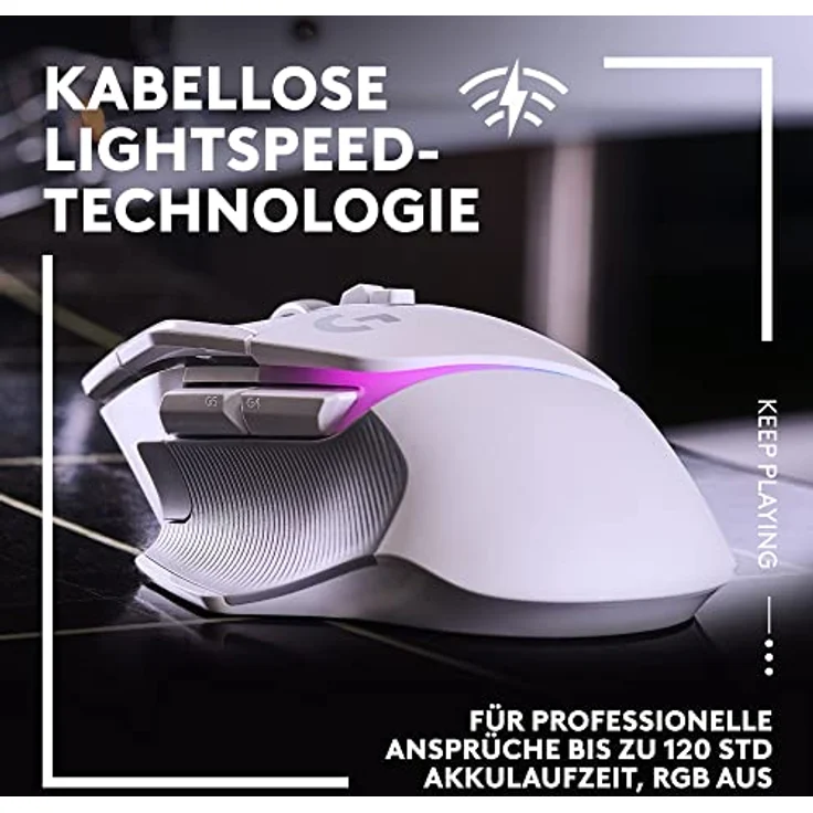 Logitech G502 X PLUS LIGHTSPEED Kabellose RGB-Gaming-Maus - Optische Maus mit LIGHTFORCE Hybridschaltern, LIGHTSYNC RGB, HERO 25K Gaming-Sensor, Kompatibel mit PC - macOS/Windows - Weiß – Bild 3