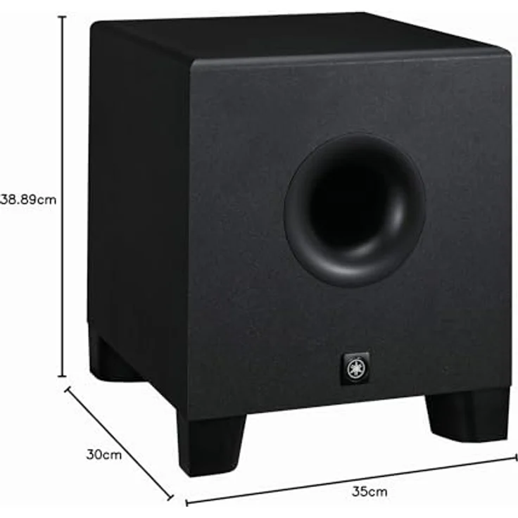 Yamaha HS8S, Aktiver Bassreflex-Subwoofer mit 150-W-Verstärker, 22 Hz Frequenzbereich, Schwarz – Bild 4