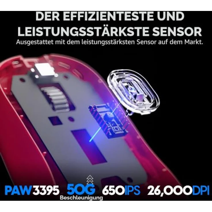 Pulsar Gaming Gears X2H ES, kabellose Gaming-Maus, limitierte Auflage, PAW3395-Sensor, OLED-Display, optische Schalter, 100-Stunden-Akku, 4K-Dongle im Lieferumfang enthalten – Bild 5