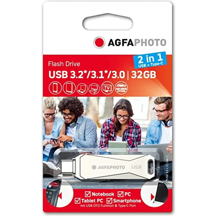 AgfaPhoto USB 3.0 2-in-1 32 GB USB-TypeC