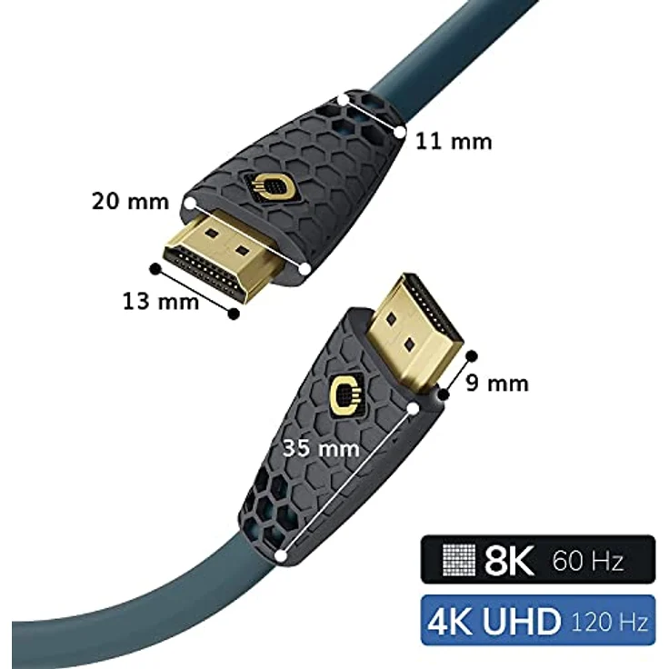 Oehlbach Flex Evolution HDMI-Kabel - Patent Knickschutz - 8K Ultra High-Speed - 8K FUHD 60Hz 4320p / 4K 120Hz 2160p - 48Gbit/s (21:9 Cinema, Dolby Vision, Dynamic HDR 10+, VRR, eARC, UHD2) - 1,5m – Bild 5