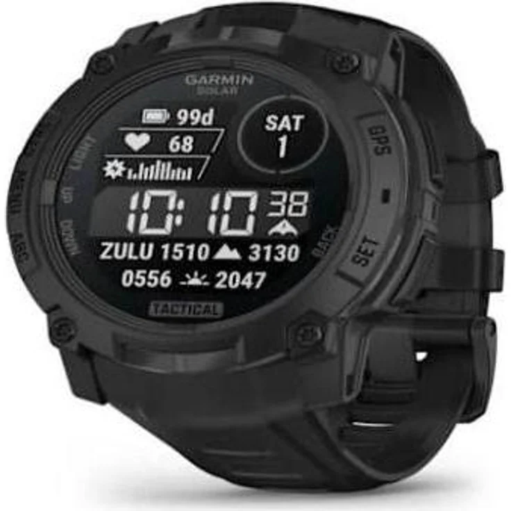 Garmin Smartwatch Instinct 3 Solar, robuste GPS-Smartwatch mit Solarladefunktion, schwarz
