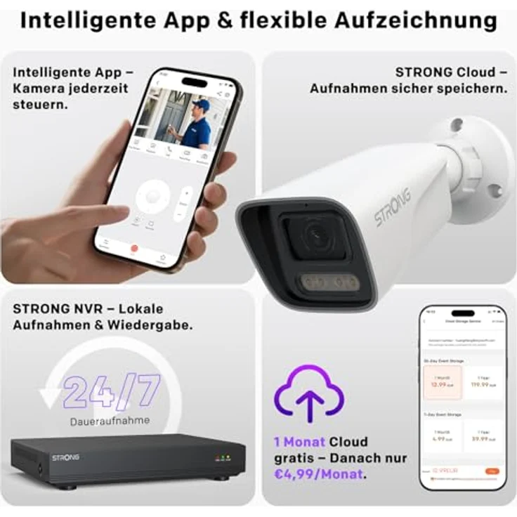 STRONG 5MP Dual-Light PoE Außen-Überwachungskamera, IP67, Cloud-Aufzeichnung, Bewegungserkennung, integriertem Mikrofon, Vollfarbige Nachtsicht – Bild 6