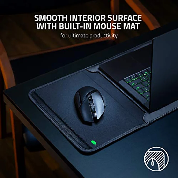 Razer Protective Sleeve V2 – Schutzhülle für Notebooks und Laptops bis zu 17,3 Zoll (43,9 cm): Außen robust, als Mausoberfläche verwendbares Innenmaterial, 450 x 310 mm groß - Schwarz – Bild 3