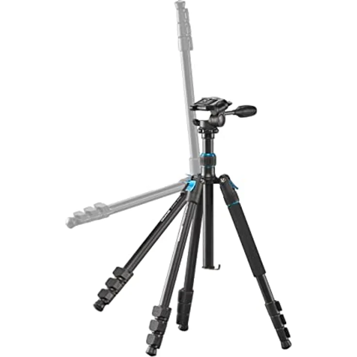 Cullmann Rondo 480M RW20 Allround-Dreibeinstativ mit 3-Wege-Kopf, Tragkraft 4kg, Packmaß 48cm, Auszugshöhe 183cm – Bild 2