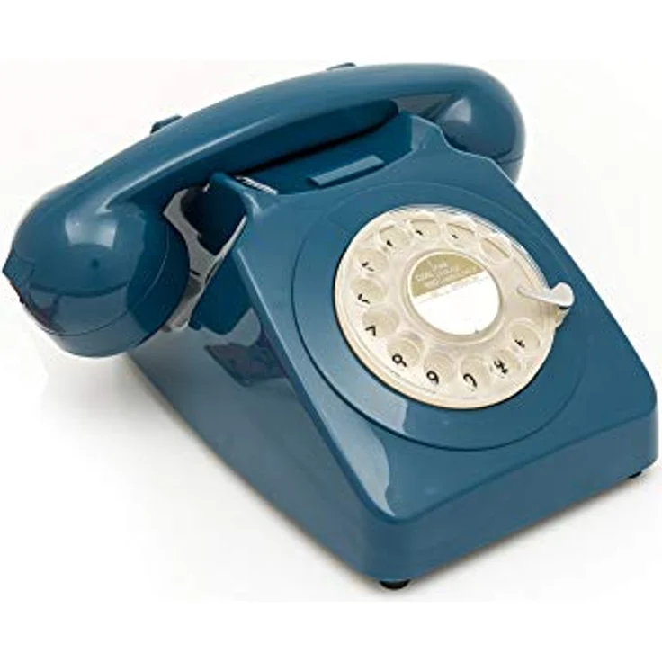 GPO 746ROTARYAZU Retro Telefon mit Wählscheibe im 70er Jahre Design - Azurblau, GPOROTARYAZU – Bild 5