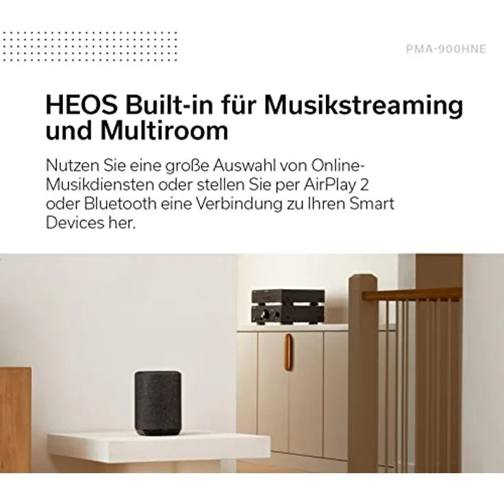 Denon PMA-900HNE HiFi Verstärker, Stereo Verstärker Mit HEOS Built-in, 2x85W, Eingebauter Phono-Vorverstärker, Hi-Res Zertifiziert, AirPlay 2, Bluetooth, Silber – Bild 3
