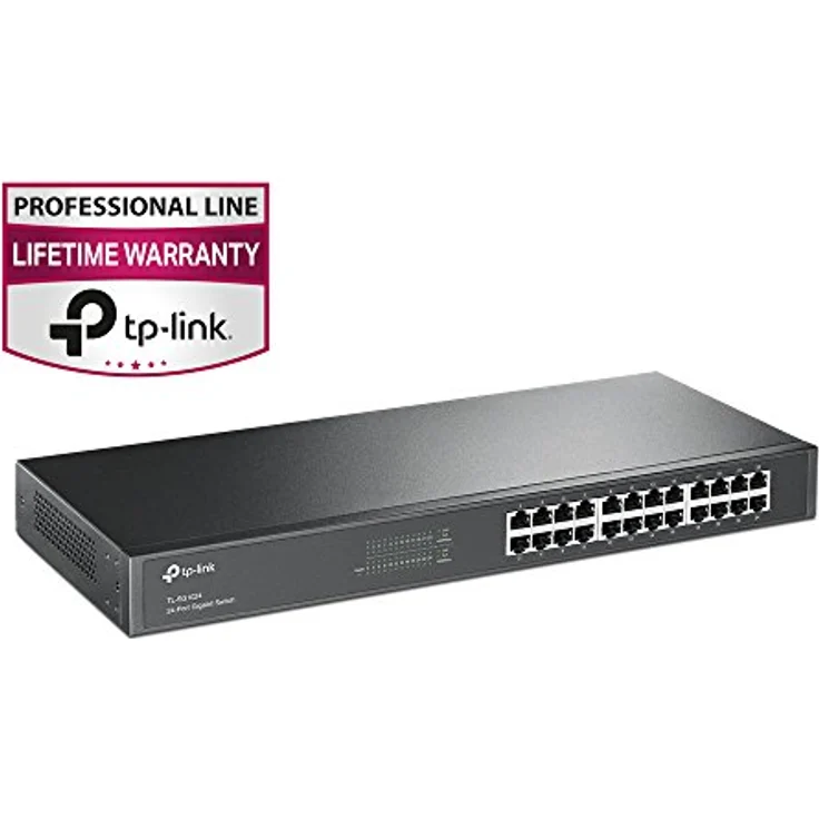 TP-Link TL-SG1024 24 Port Gigabit Netzwerk Switch ( 19 Zoll Rack-Montage, 24*RJ-45 LAN Ports, Metallgehäuse, , unmanaged, Plug-und-Play, Lifetime-Garantie)schwarz – Bild 2