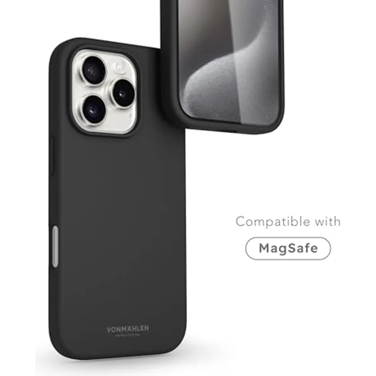 Vonmählen Soft Silicone Case Cover für Apple iPhone 16 Pro Max, Schwarz, Versandkostenfrei – Bild 2