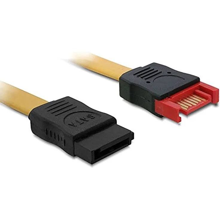 DeLock SATA 6 GB-S Verlängerungskabel 30 cm gelb – Bild 2