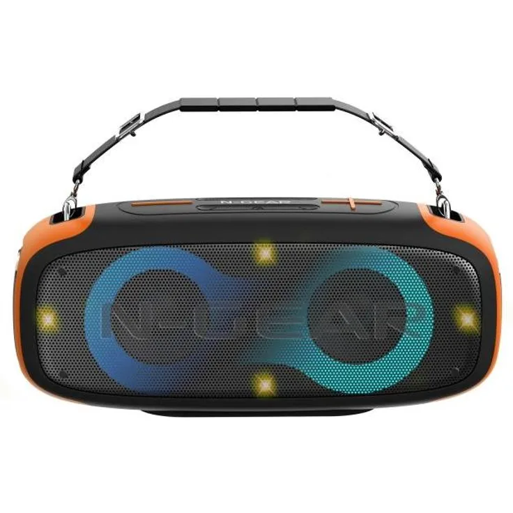 N-Gear Blazooka 830, Tragbarer Bluetooth-Lautsprecher und Karaoke-Set mit Mikrofon & Beleuchtung, IPX5 wasserfest, 70 Watt, Schwarz