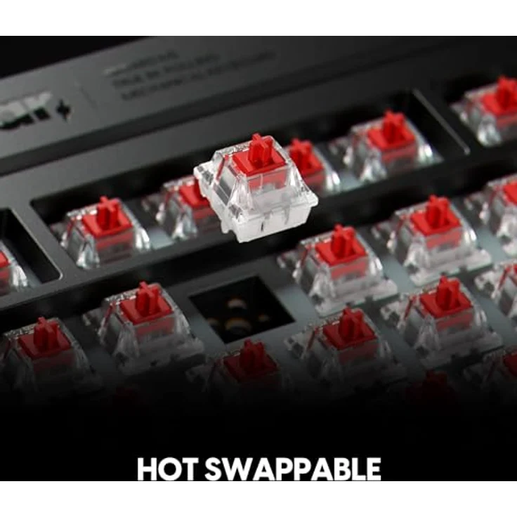 Pulsar Xboard MS TKL (ANSI) - Gaming Tastatur mit Cherry MX2A Red Switches, RGB-Beleuchtung und Hot-Swap-Funktion, schwarz – Bild 7
