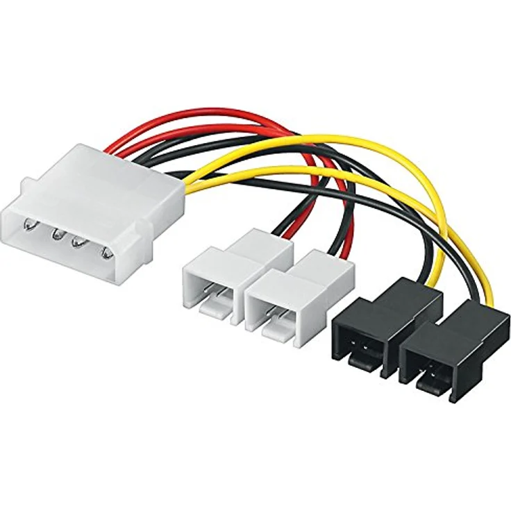 Wentronic goobay - Netzteil für Lüfter - interne Spannungsversorgung 5 V, 3-polig, interne Spannungsversorgung 12 V, 3-polig (M) bis interne Stromversorgung, 4-polig (M) - 14 cm (93632) – Bild 2