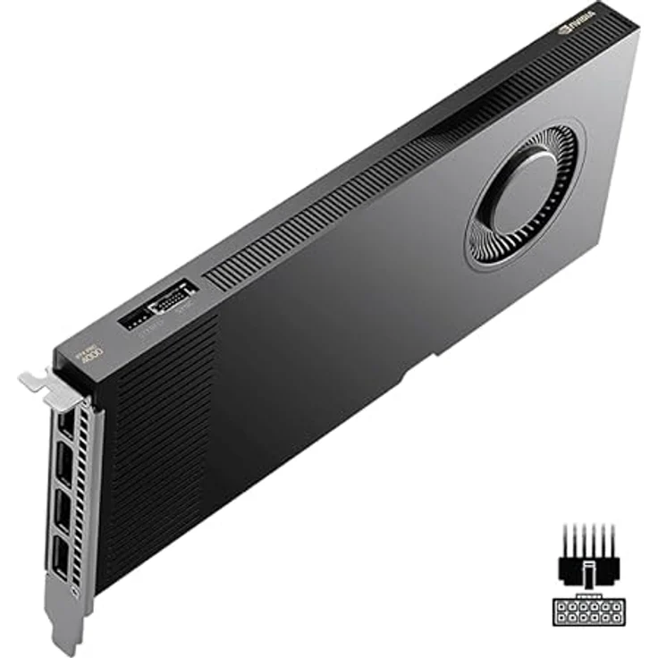PNY Nvidia Quadro RTX 4000, Grafikkarte mit 24 GB GDDR7-RAM und KI-Rendering – Bild 1