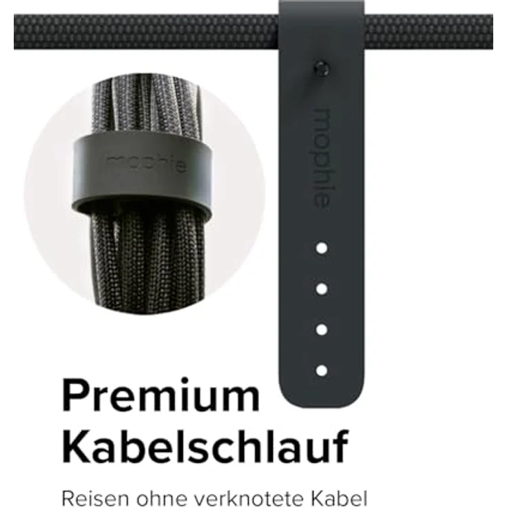 Zagg Mophie USB-C Kabel (2 m, USB 2.0), geflochtenes Daten- und Ladekabel in Weiß – Bild 7